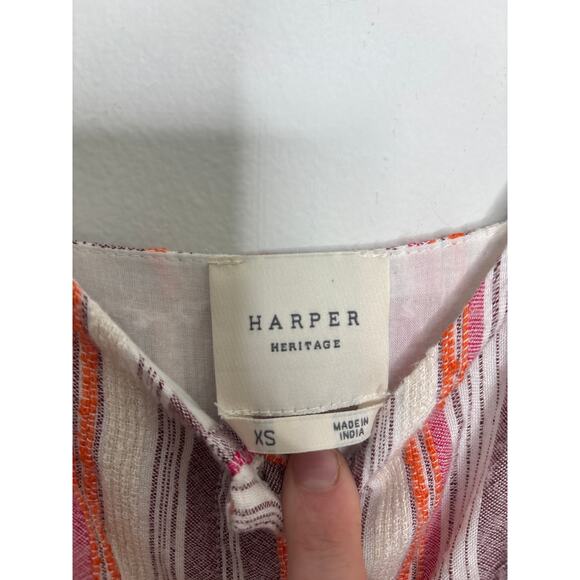 B1G2 FREE 🍁 Harper Heritage Stripe Button Front Maxi Dress Size XS Boho Hippie - Picture 5 of 9